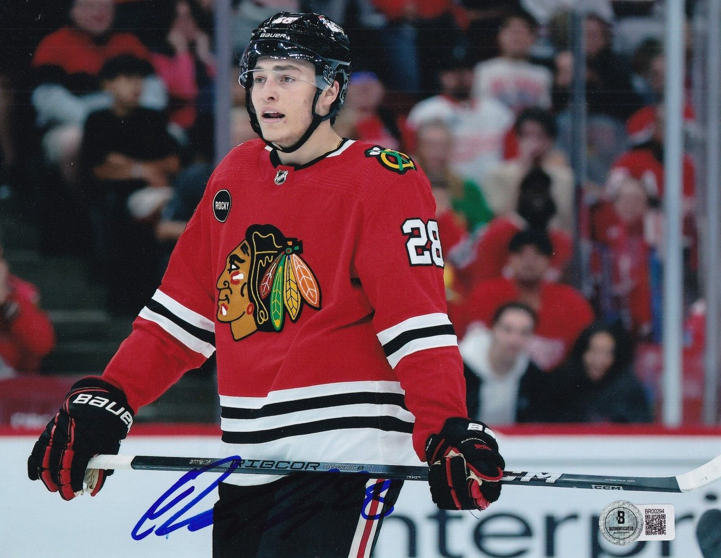 COLTON DACH signed (CHICAGO BLACKHAWKS) Hockey 8X10 photo BECKETT BAS BR00294