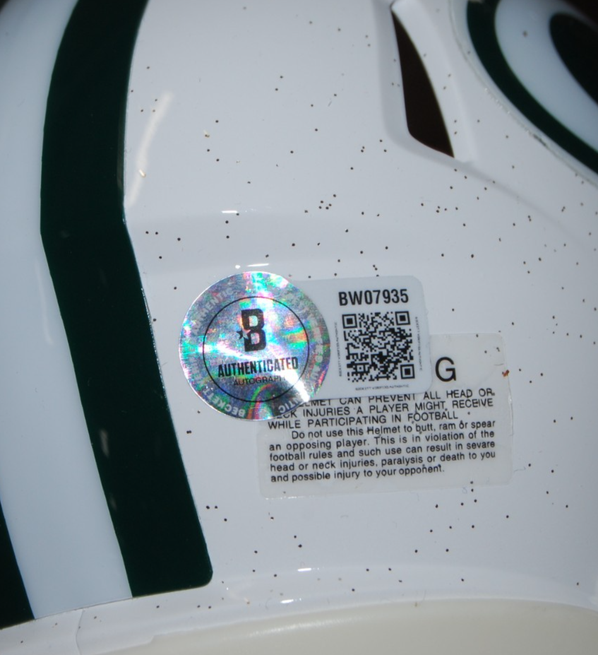 BRIAN GUTEKUNST signed (GREEN BAY PACKERS) mini football helmet BECKETT BW07935