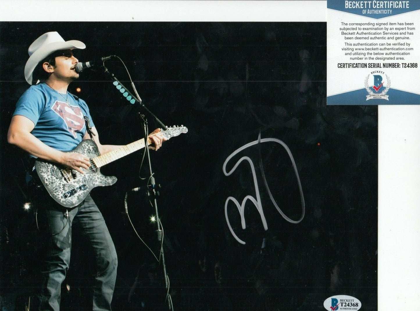 BRAD PAISLEY signed (COUNTRY MUSIC) *Love and War* 8X10 photo BAS BECKETT #1