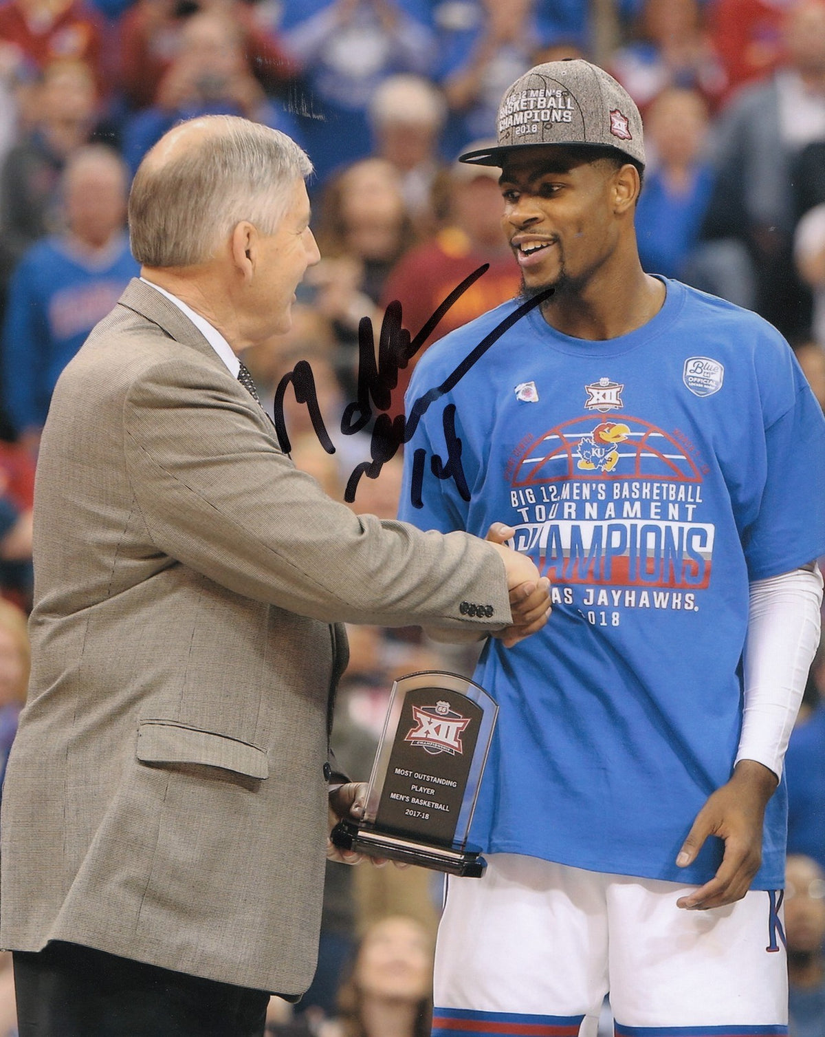 MALIK NEWMAN signed (KANSAS JAYHAWKS) Basketball NBA 8X10 photo W/COA #3