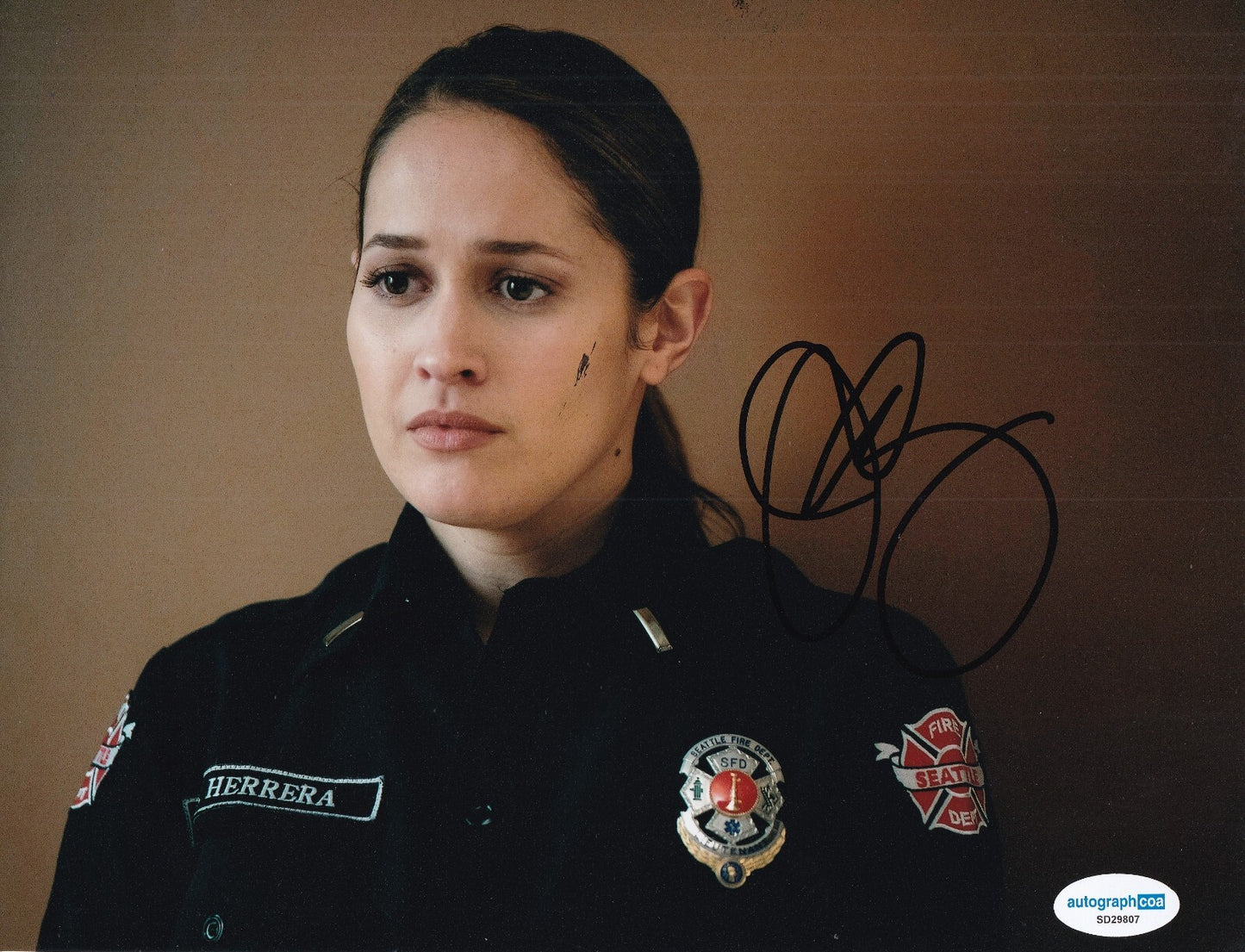 JAINA LEE ORTIZ signed (STATION 19) Andy Herrera 8X10 photo ACOA SD29807