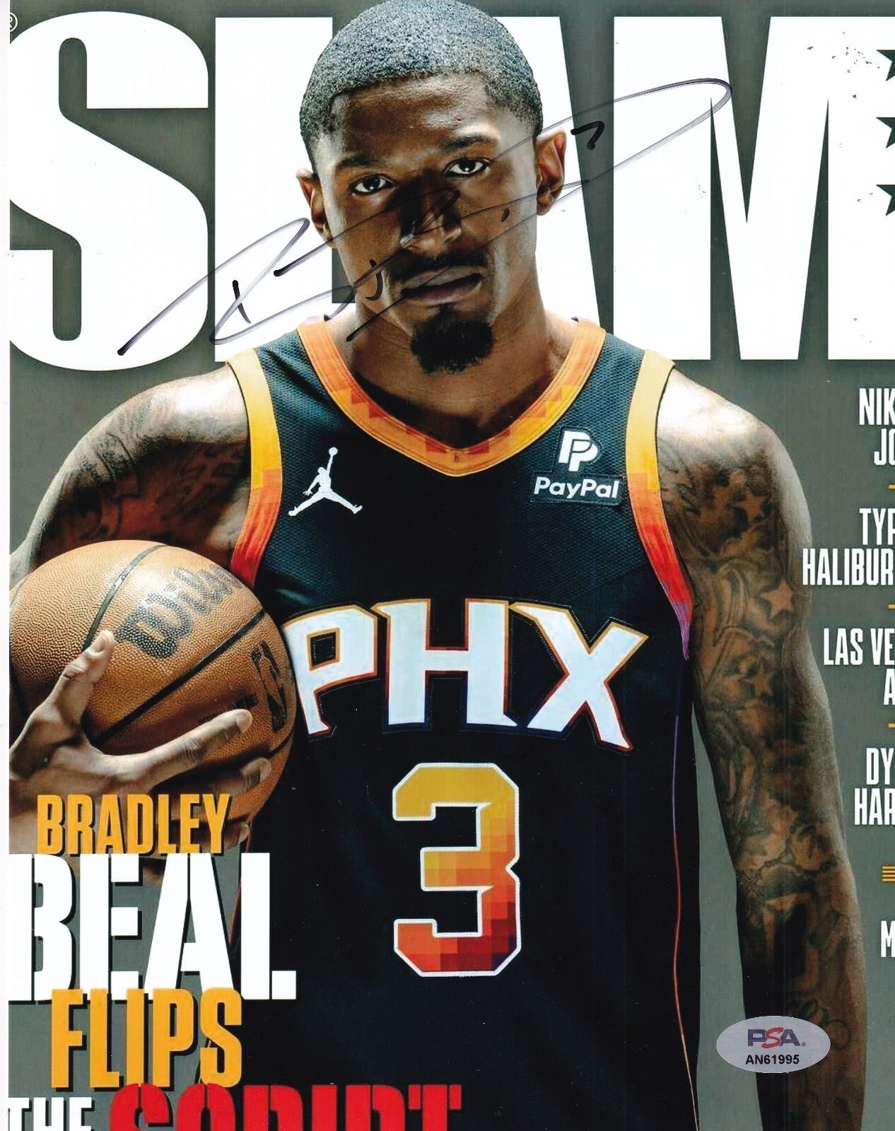 BRADLEY BEAL signed (PHOENIX SUNS) SLAM basketball 8X10 photo PSA/DNA AN61995