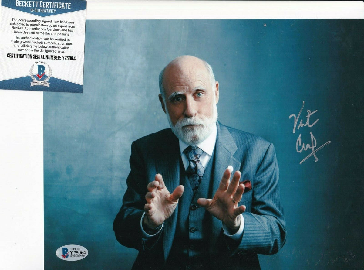 VINT CERF signed (CREATOR OF THE INTERNET) 8X10 photo BECKETT BAS Y75064