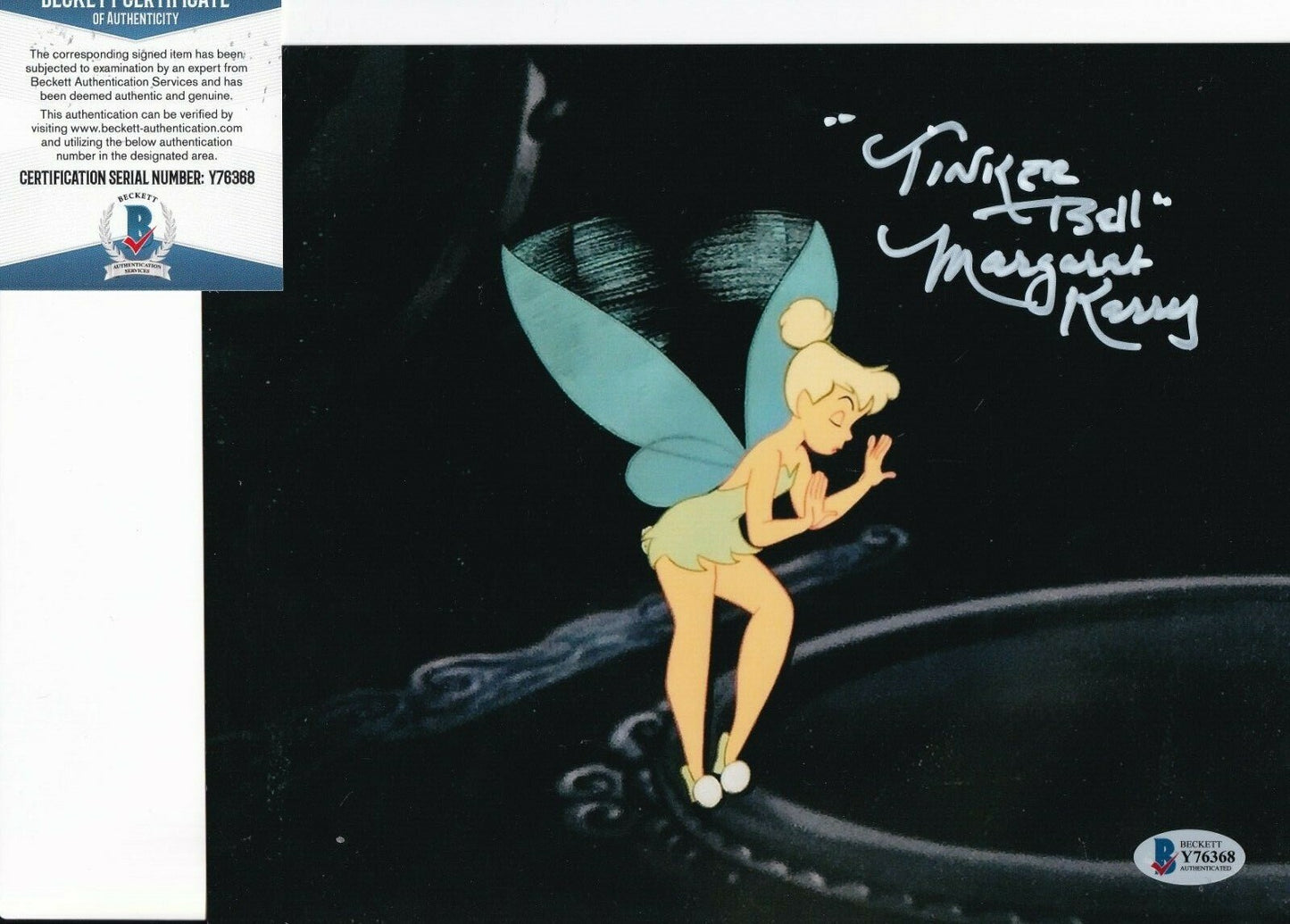 MARGARET KERRY signed (TINKER BELL) PETER PAN 8X10 photo BECKETT BAS Y76368
