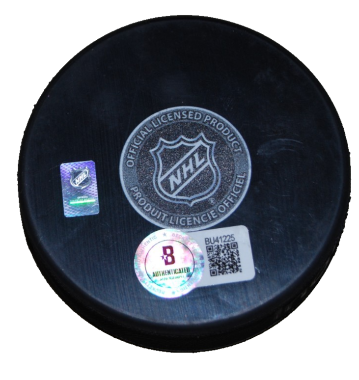 JASON DICKINSON signed (CHICAGO BLACKHAWKS) Centennial 100 puck BECKETT BU41225