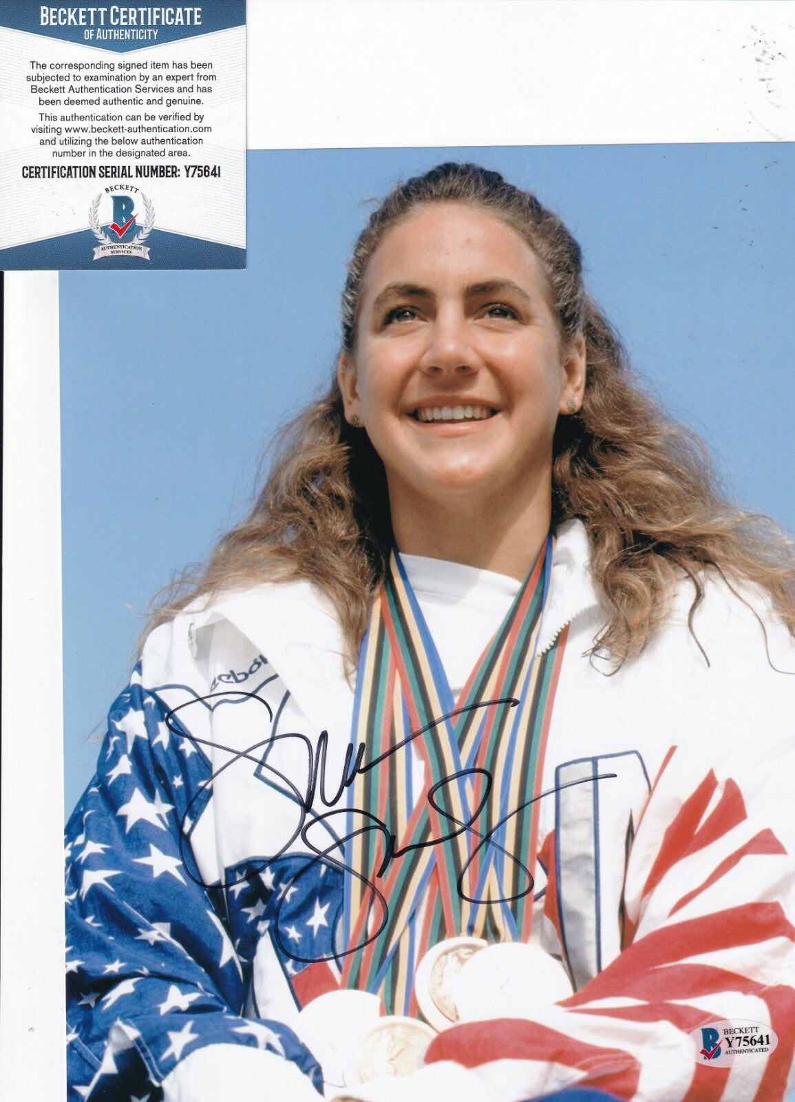 SUMMER SANDERS signed (USA OLYMPICS) SWIMMING Stanford 8X10 photo BECKETT Y75641