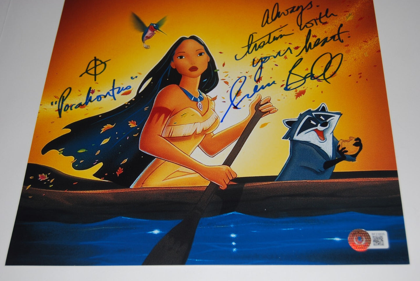 IRENE BEDARD signed (POCAHONTAS) Disney Movie11X14 photo BECKETT BAS BF23835