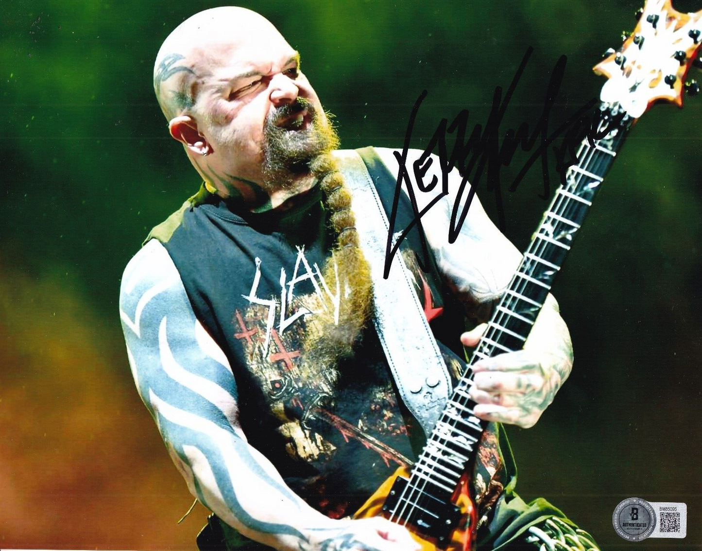 KERRY KING signed (SLAYER) From Hell I Rise music 8X10 photo BECKETT BM85095
