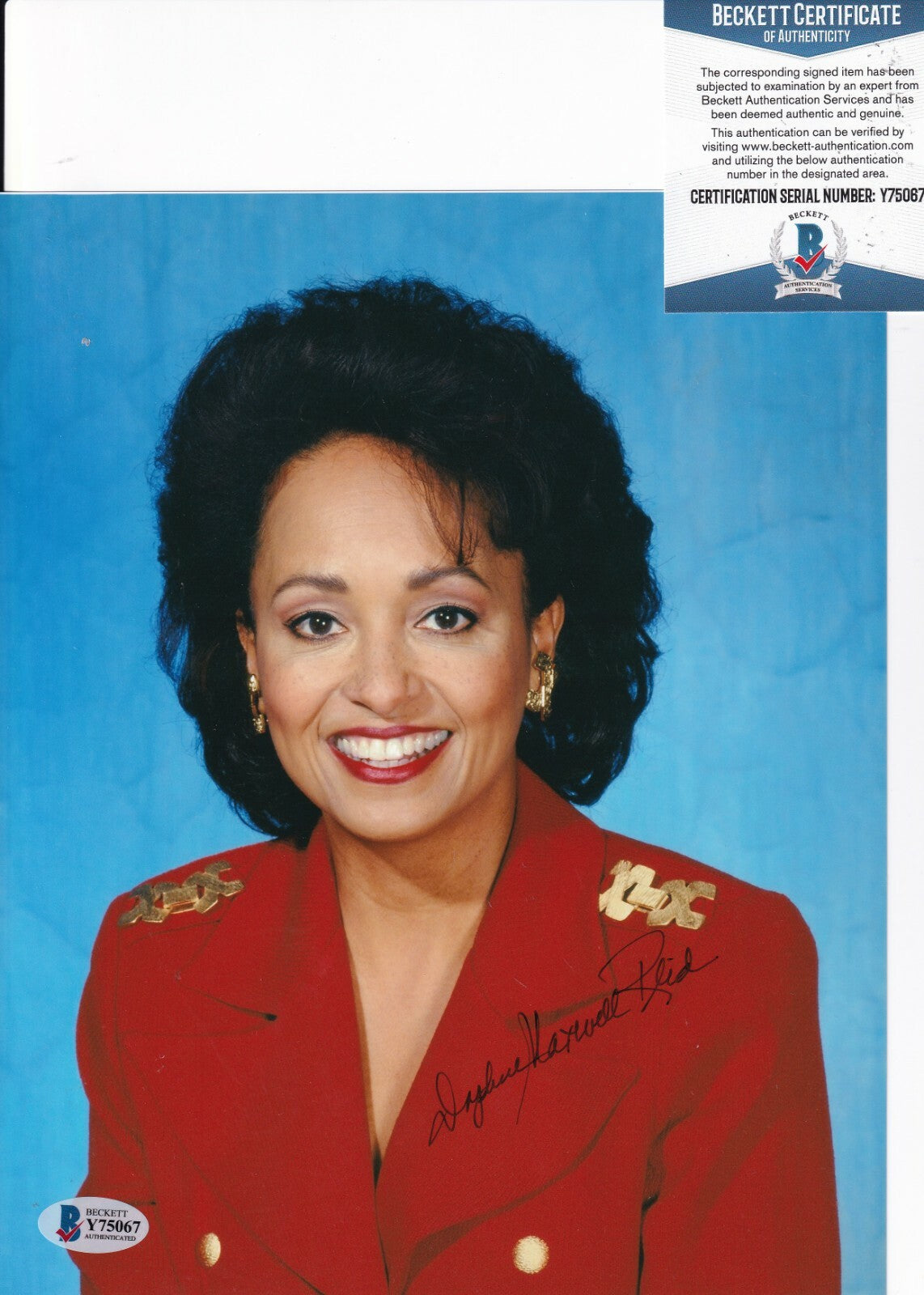 DAPHNE REID signed (THE FRESH PRINCE OF BEL-AIR) 8X10 photo BECKETT BAS Y75067