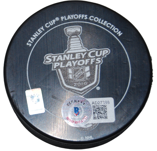 BARRY TROTZ signed (WASHINGTON CAPITALS) Stanley Cup puck BECKETT BAS AD27388