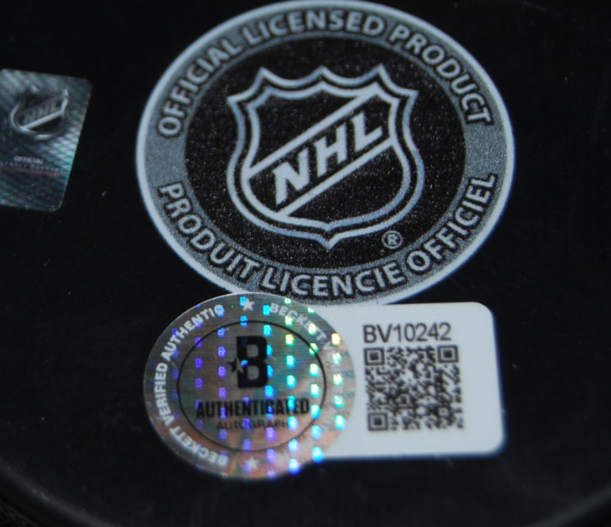 ALEX VLASIC signed (CHICAGO BLACKHAWKS) 100th Anniversary puck BECKETT BV10242