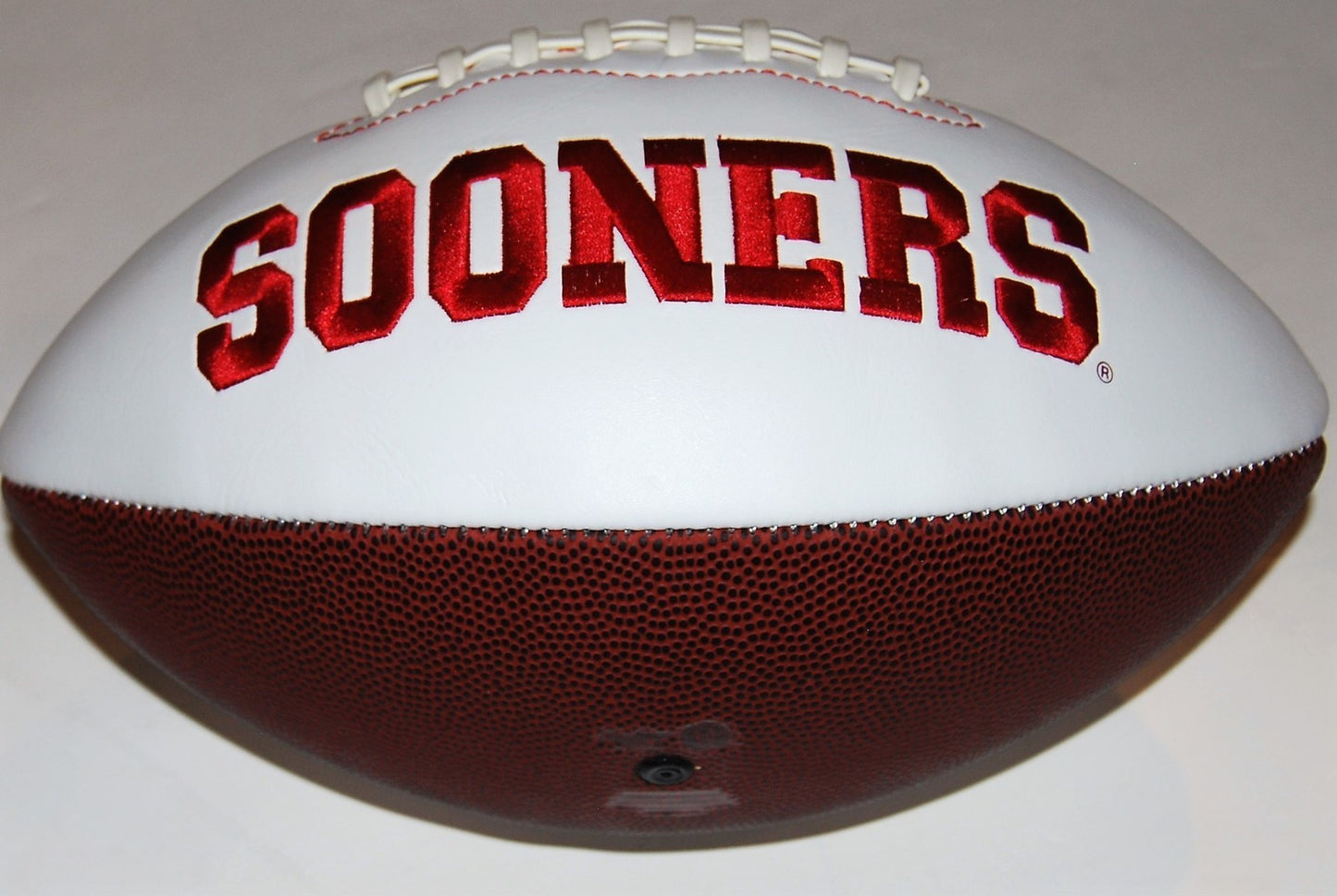 T.J. (TJ) PLEDGER signed (OKLAHOMA SOONERS) Embroidered logo football W/COA C