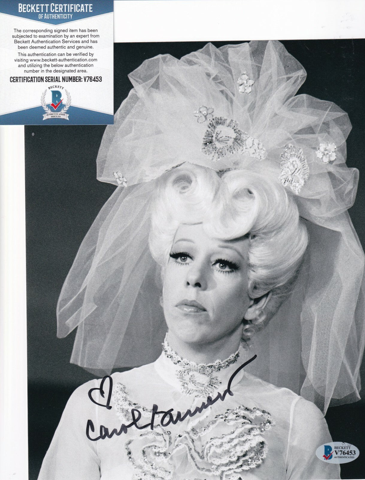 CAROL BURNETT signed (ANNIE) The Carol Burnett Show 8X10 photo BECKETT V76453