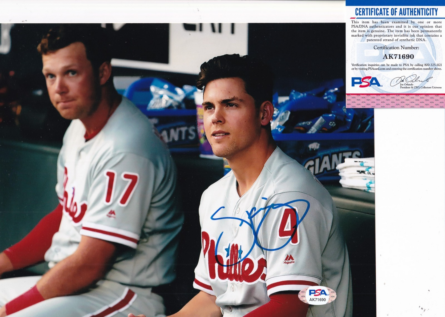 SCOTT KINGERY signed (PHILADELPHIA PHILLIES) baseball 8X10 photo PSA/DNA AK71690