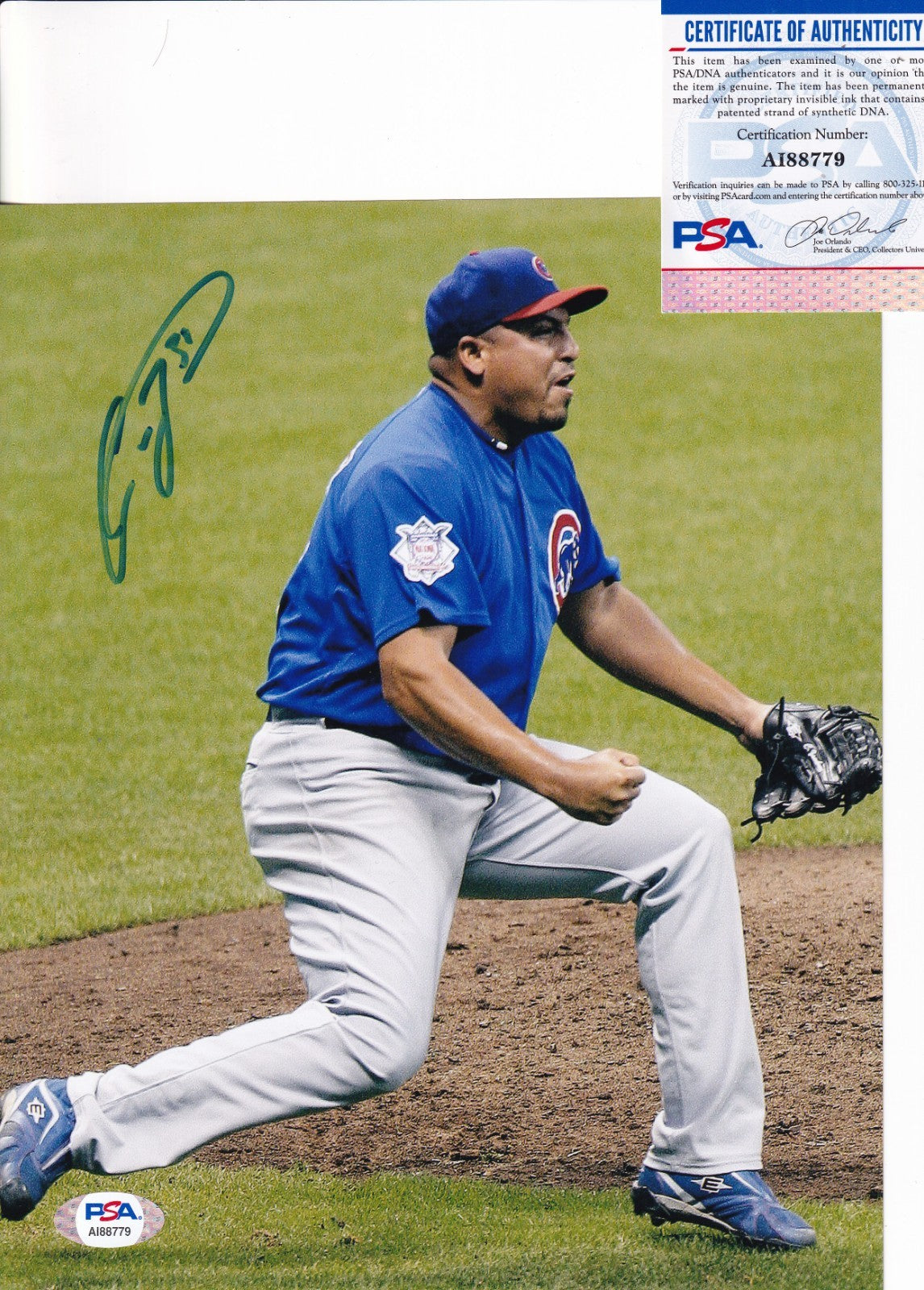 CARLOS ZAMBRANO signed (CHICAGO CUBS) baseball 8X10 photo PSA/DNA *Stock Image*