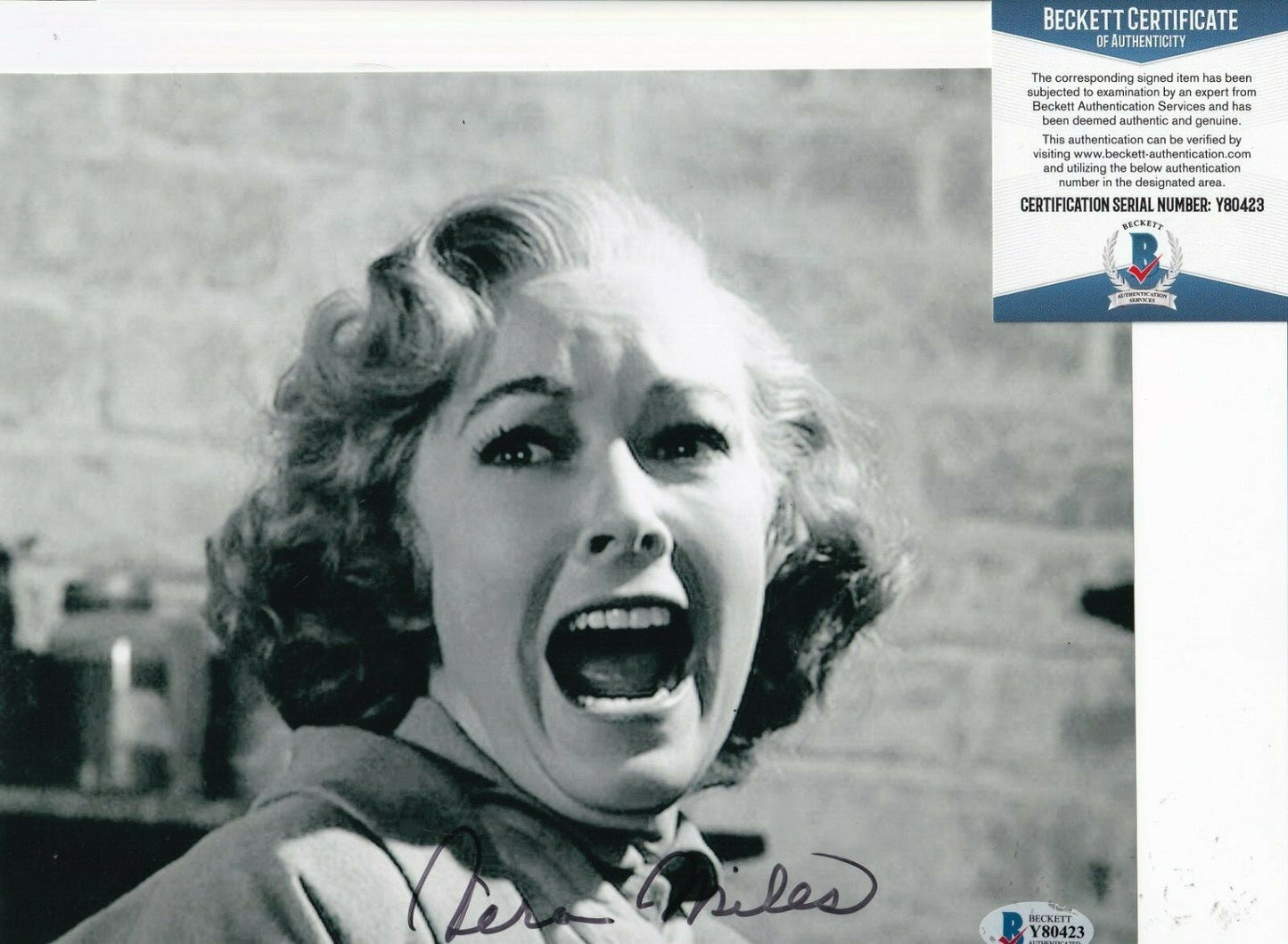 VERA MILES signed (PSYCHO) Movie Lila Crane 8X10 photo BECKETT BAS Y80423