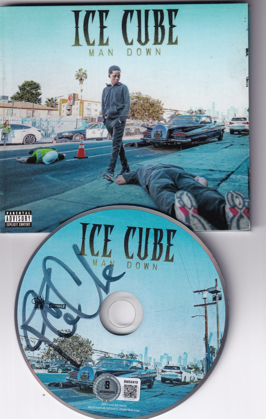 ICE CUBE signed (MAN DOWN) Cd authenticated COMES w/cover BECKETT BAS BW54419