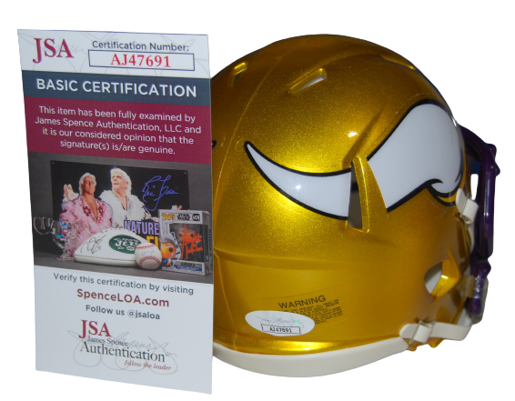 KEVIN O'CONNELL signed (MINESOTA VIKINGS) FLASH mini football helmet JSA AJ47691