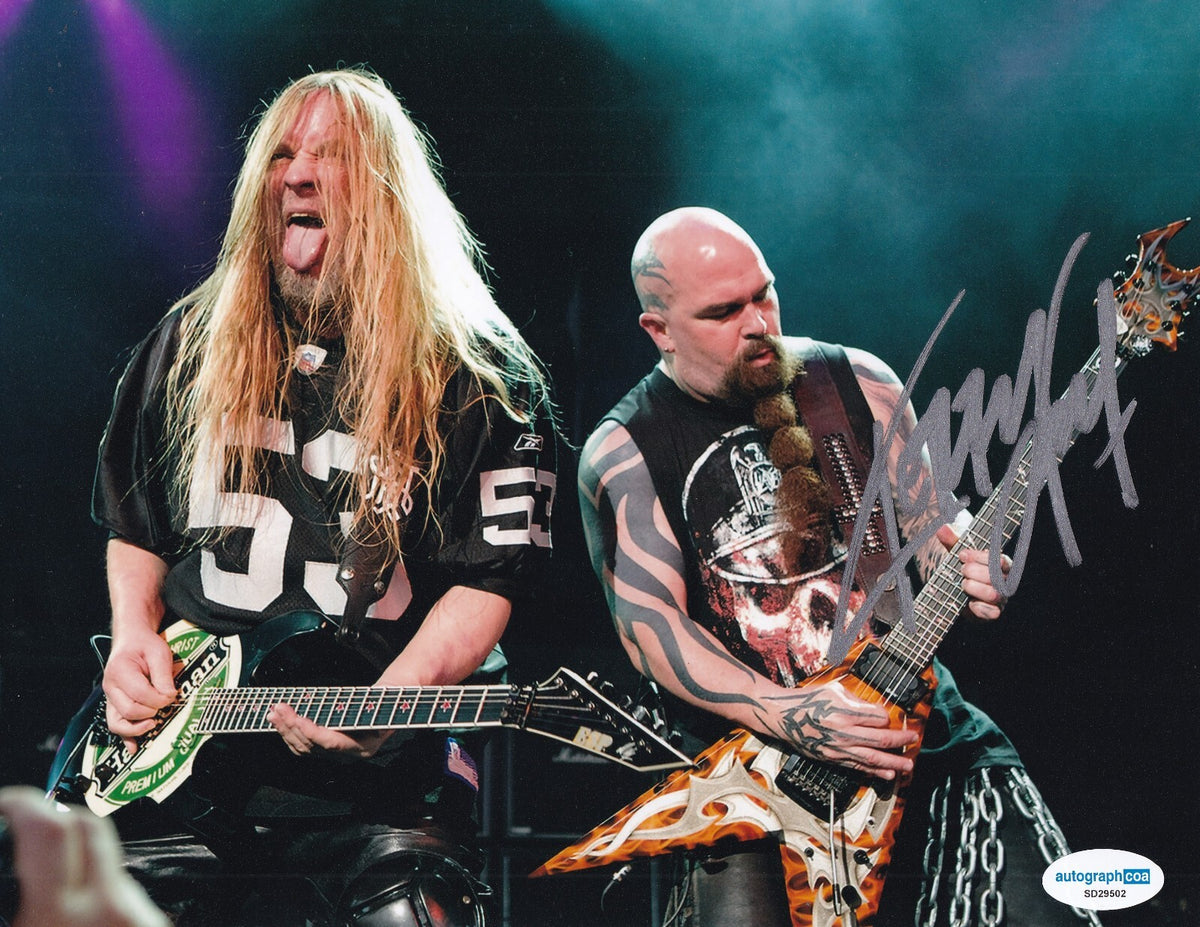 KERRY KING signed (SLAYER) From Hell I Rise music 8X10 photo ACOA SD29502