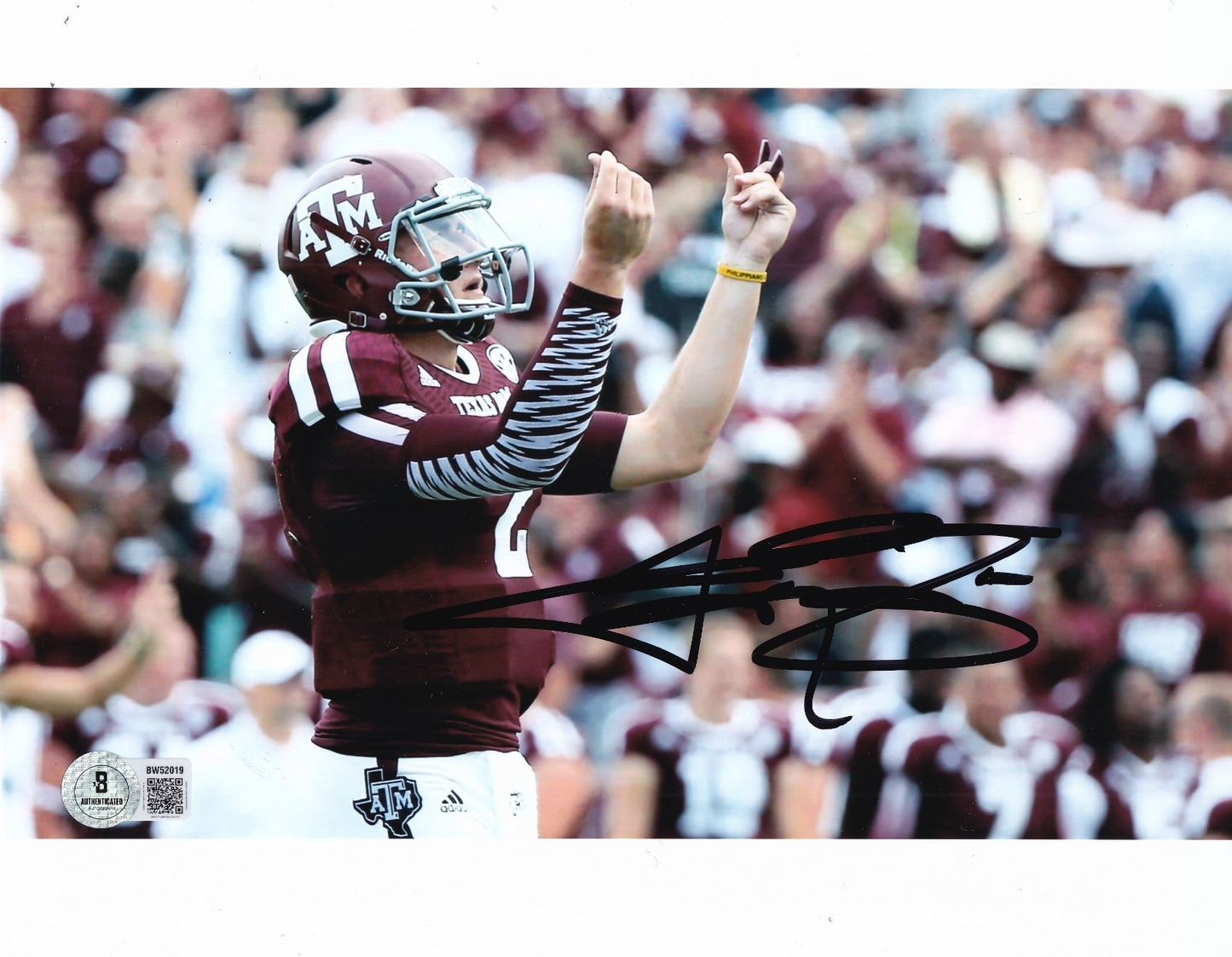 JOHNNY MANZIEL signed (TEXAS A&M AGGIES) football 8X10 photo BECKETT BAS BW52019