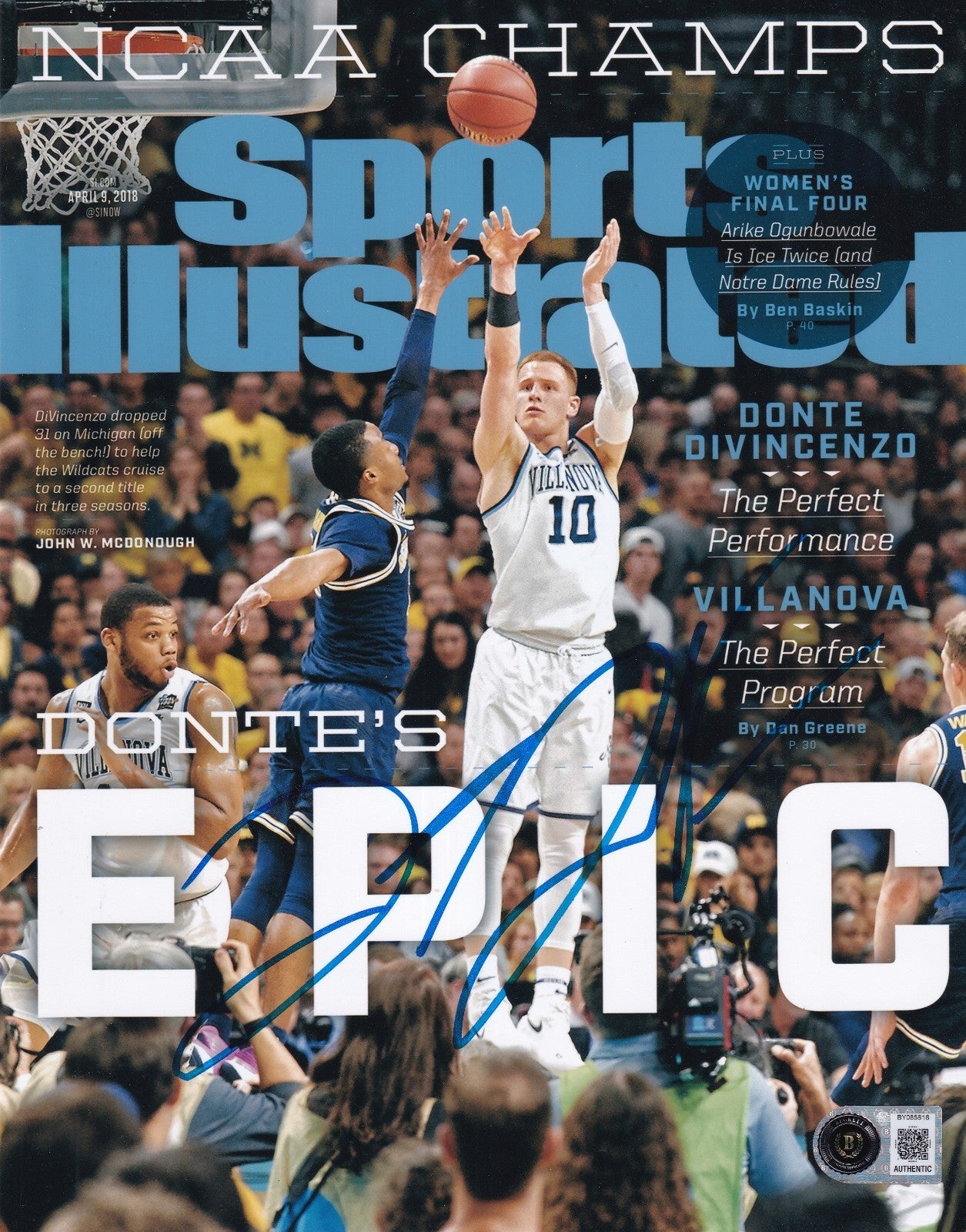 DONTE DIVINCENZO signed (VILLANOVA) basketball 8x10 PHOTO BECKETT BY085818