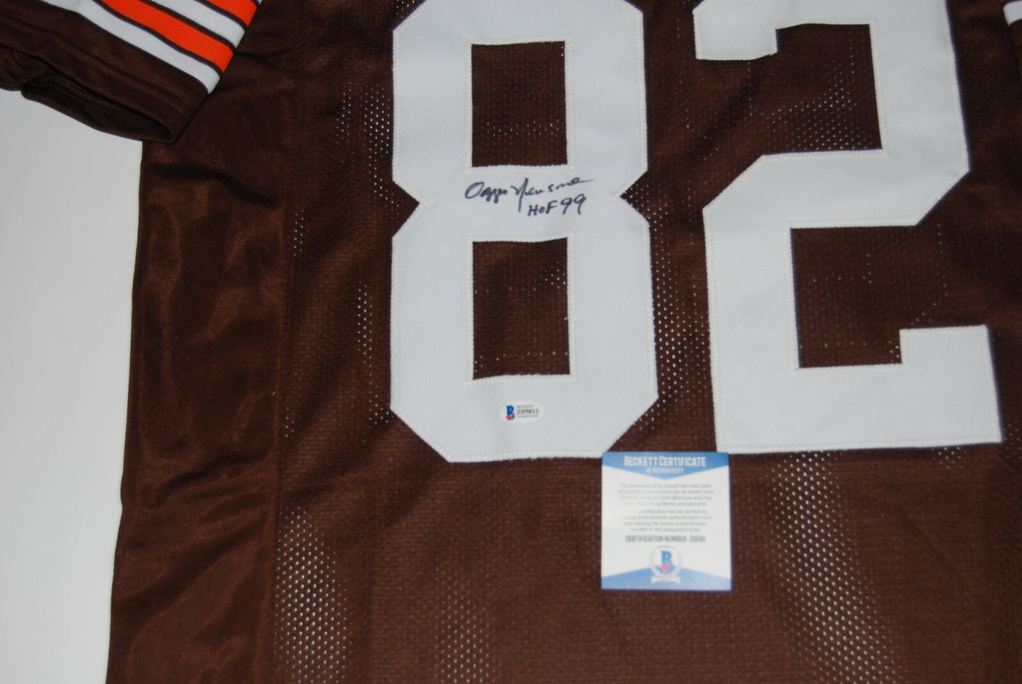 OZZIE NEWSOME signed (CLEVELAND BROWNS) Custom Stitched football jersey BECKETT