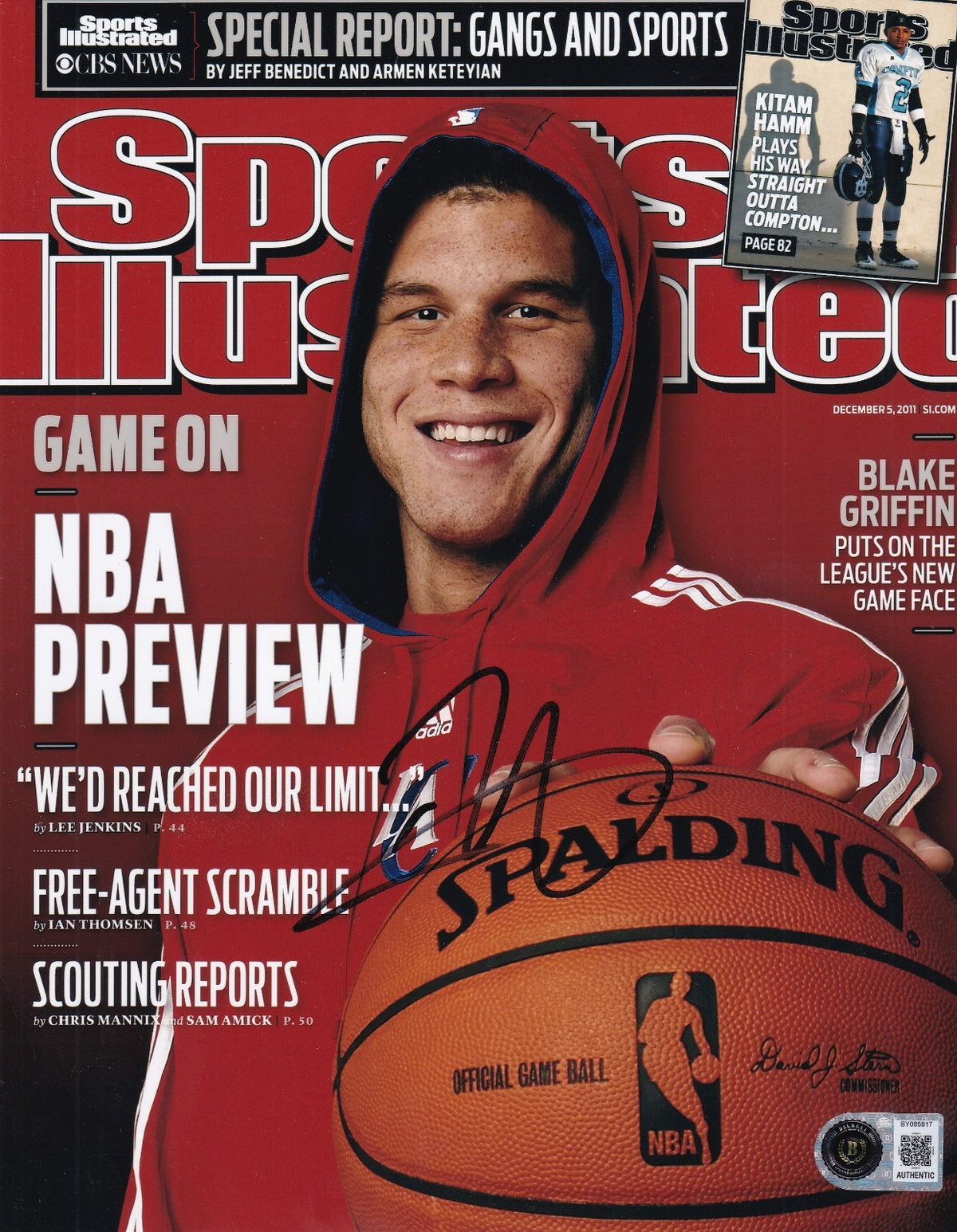 BLAKE GRIFFIN signed (LOS ANGELES CLIPPERS) basketball 8x10 BECKETT BY085817