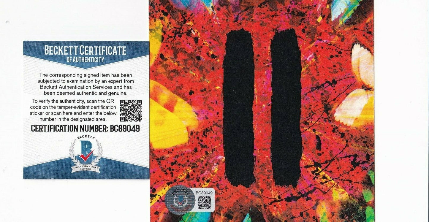 ED SHEERAN signed (=) Brand New CD COVER 4x4 art card BECKETT BAS BC89049