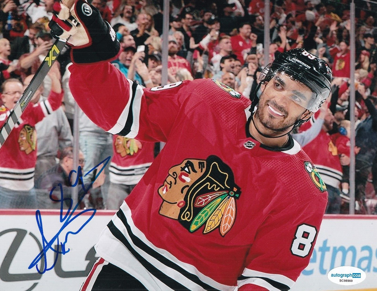 ANDREAS ATHANASIOU signed (CHICAGO BLACKHAWKS) Hockey 8X10 photo ACOA SC98560