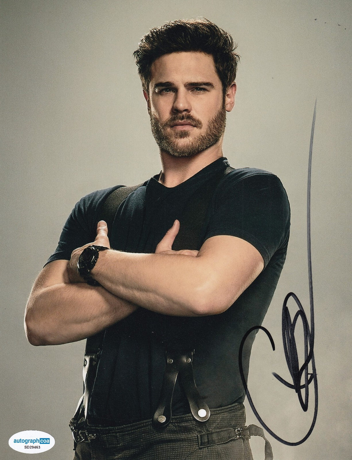 GREY DAMON signed (STATION 19) Jack Gibson 8X10 photo ACOA SD29463