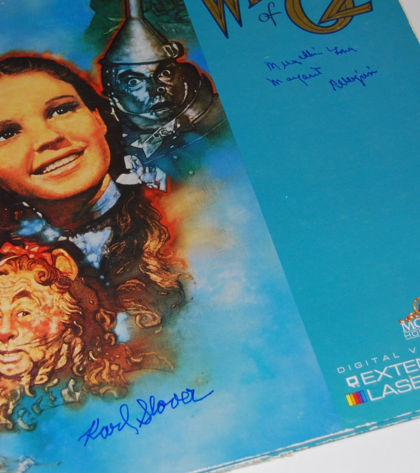 KARL SLOVER and MARGARET PELLEGRINI signed (THE WIZARD OF OZ) LASERDISC W/COA