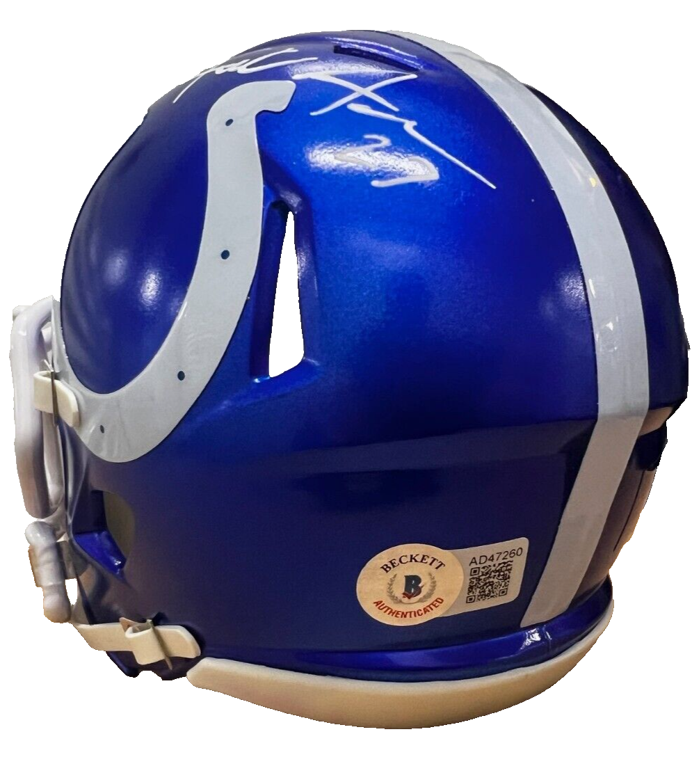 FRANK GORE signed (INDIANAPOLIS COLTS) mini football helmet BECKETT BAS AD47260