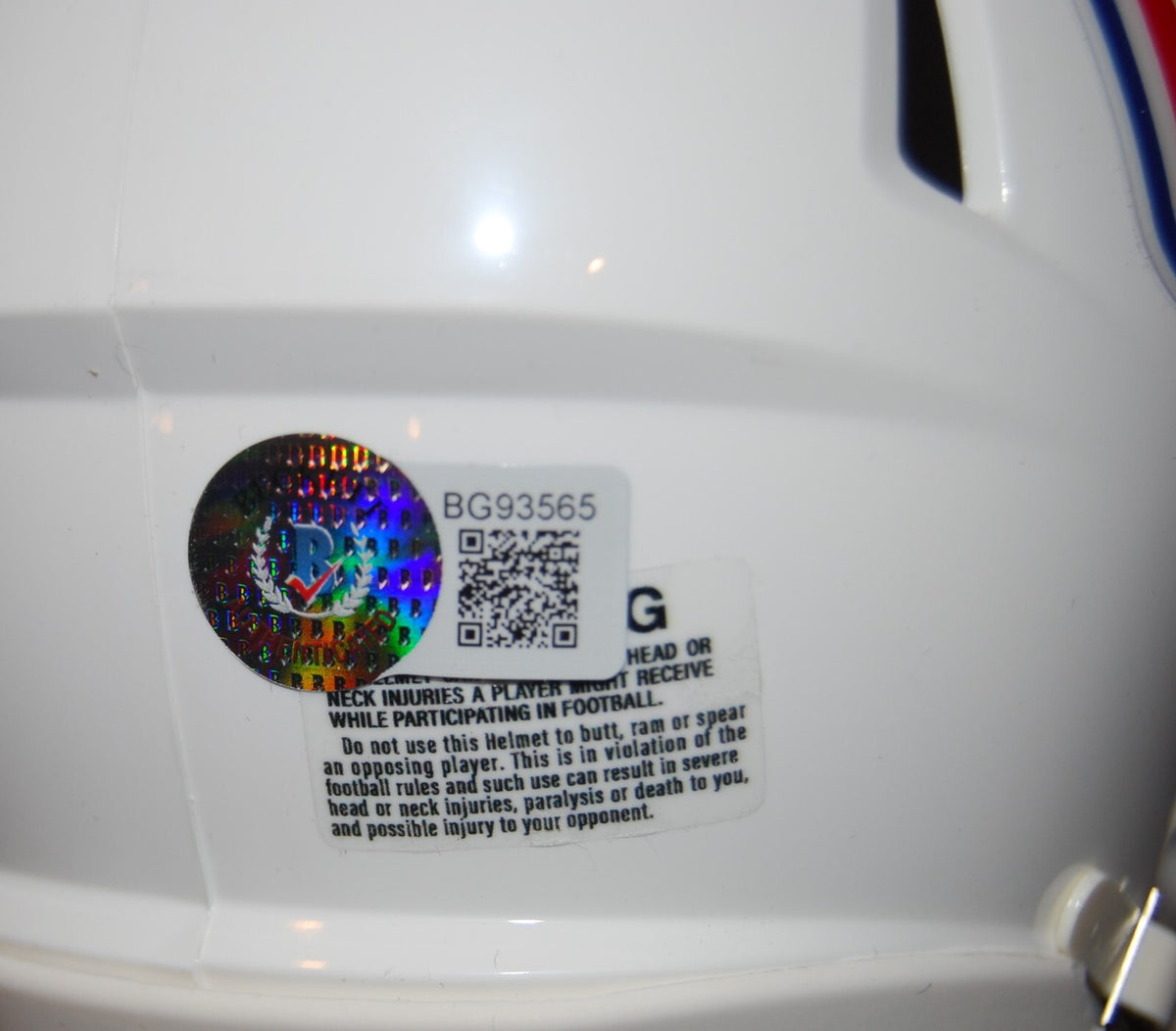 KIRK HERBSTREIT signed NFL SHIELD Announcer mini football helmet BECKETT BG93565