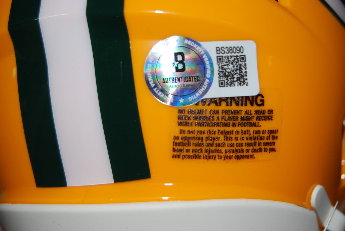 JERRY KRAMER signed (GREEN BAY PACKERS) mini football helmet BECKETT BAS BS38090