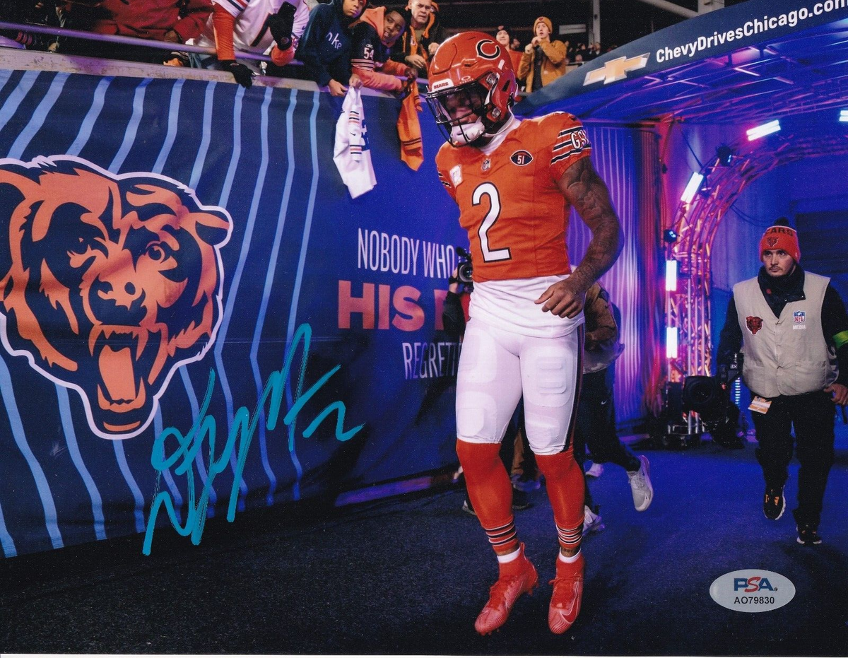 DJ D.J. MOORE signed (CHICAGO BEARS) Football 8X10 photo PSA/DNA AO79830
