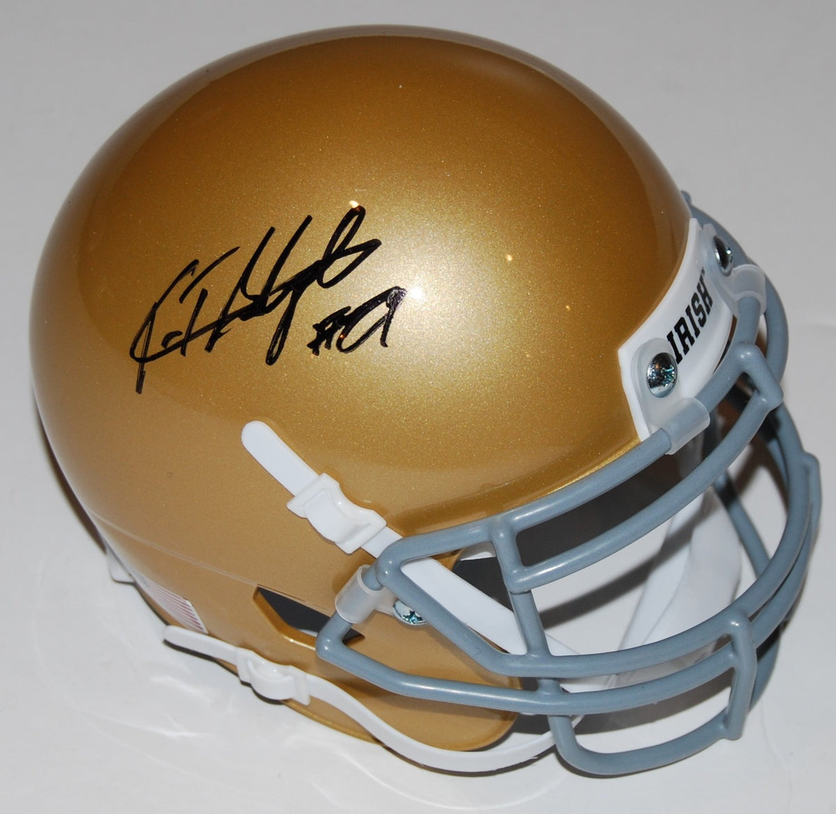 KEVIN STEPHERSON signed (NOTRE DAME) FIGHTING IRISH MINI FOOTBALL helmet W/COA C