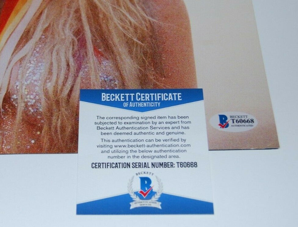 KESHA signed (RAINBOW) record insert 12x12 *PRAYING* KE$SHA BECKETT BAS #1