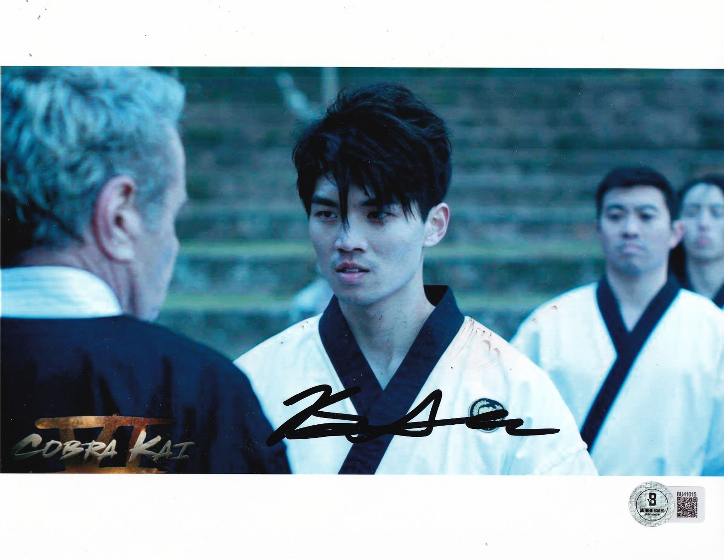 BRANDON H LEE signed (COBRA KAI) Kwon Karate 8X10 photo BECKETT BAS BU41015