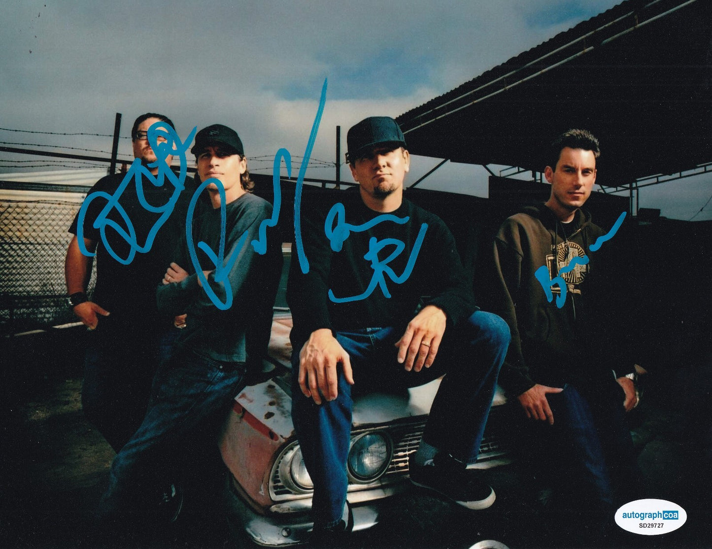 PENNYWISE group signed Music 8X10 photo *Jim Lindberg* by all 4 ACOA SD29727