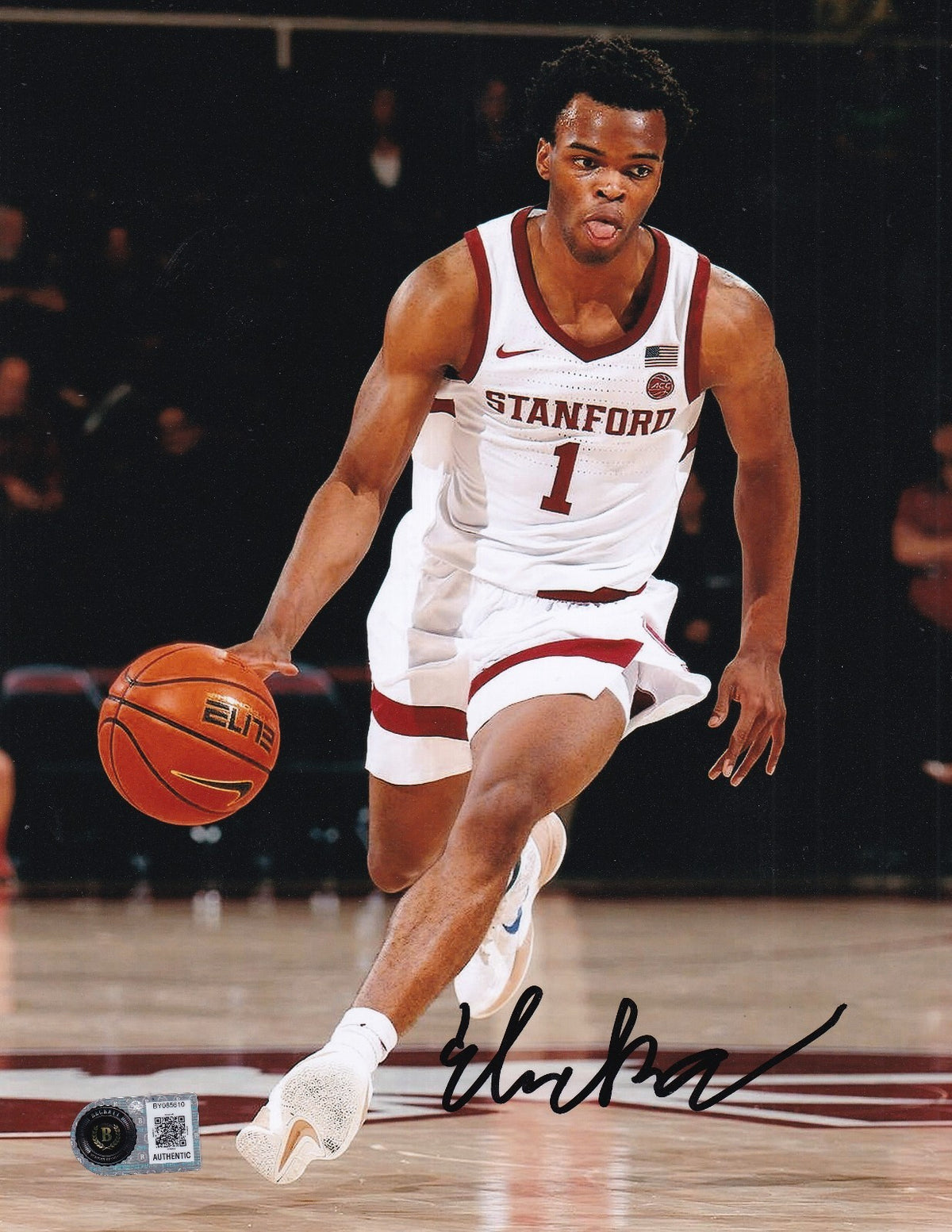 EBUKA OKORIE signed (STANFORD CARDINAL) basketball 8X10 photo BECKETT BY085610