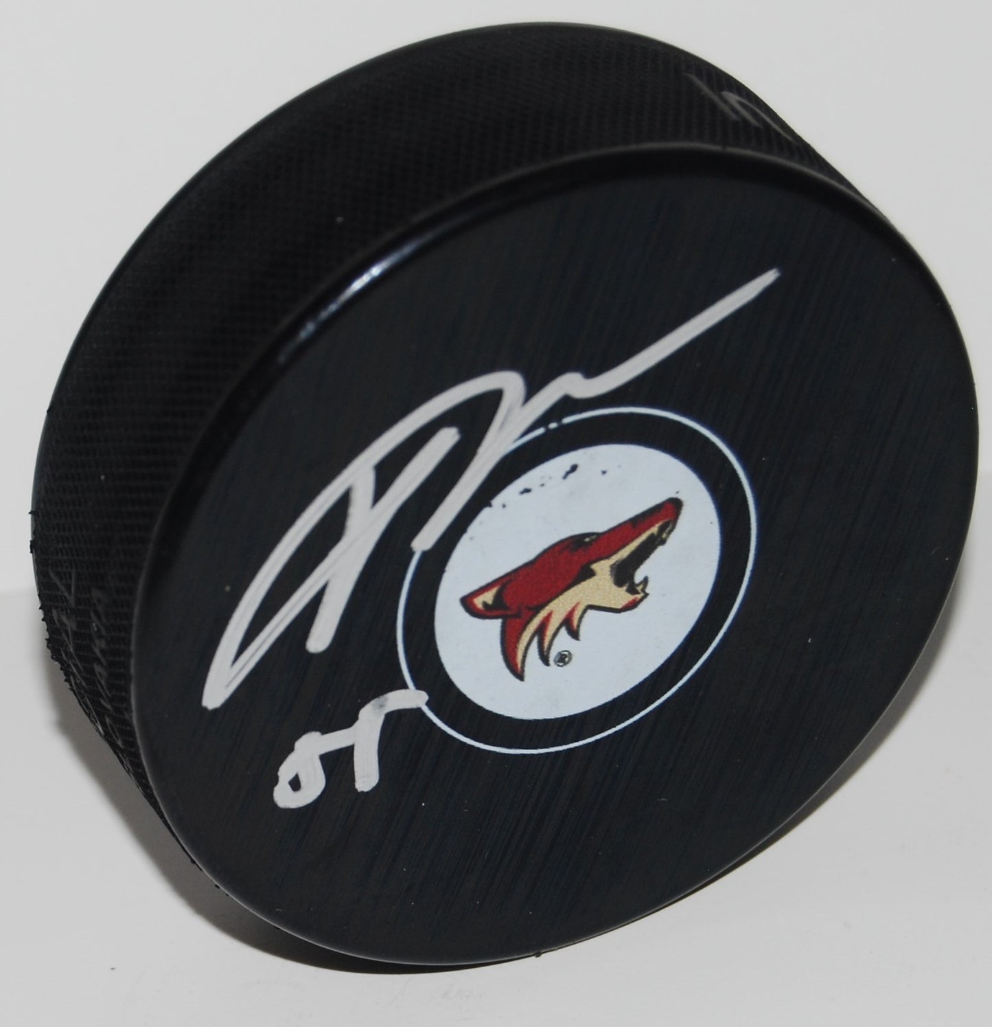 JASON DEMERS signed (PHOENIX COYOTES) souvenir logo hockey puck W/COA