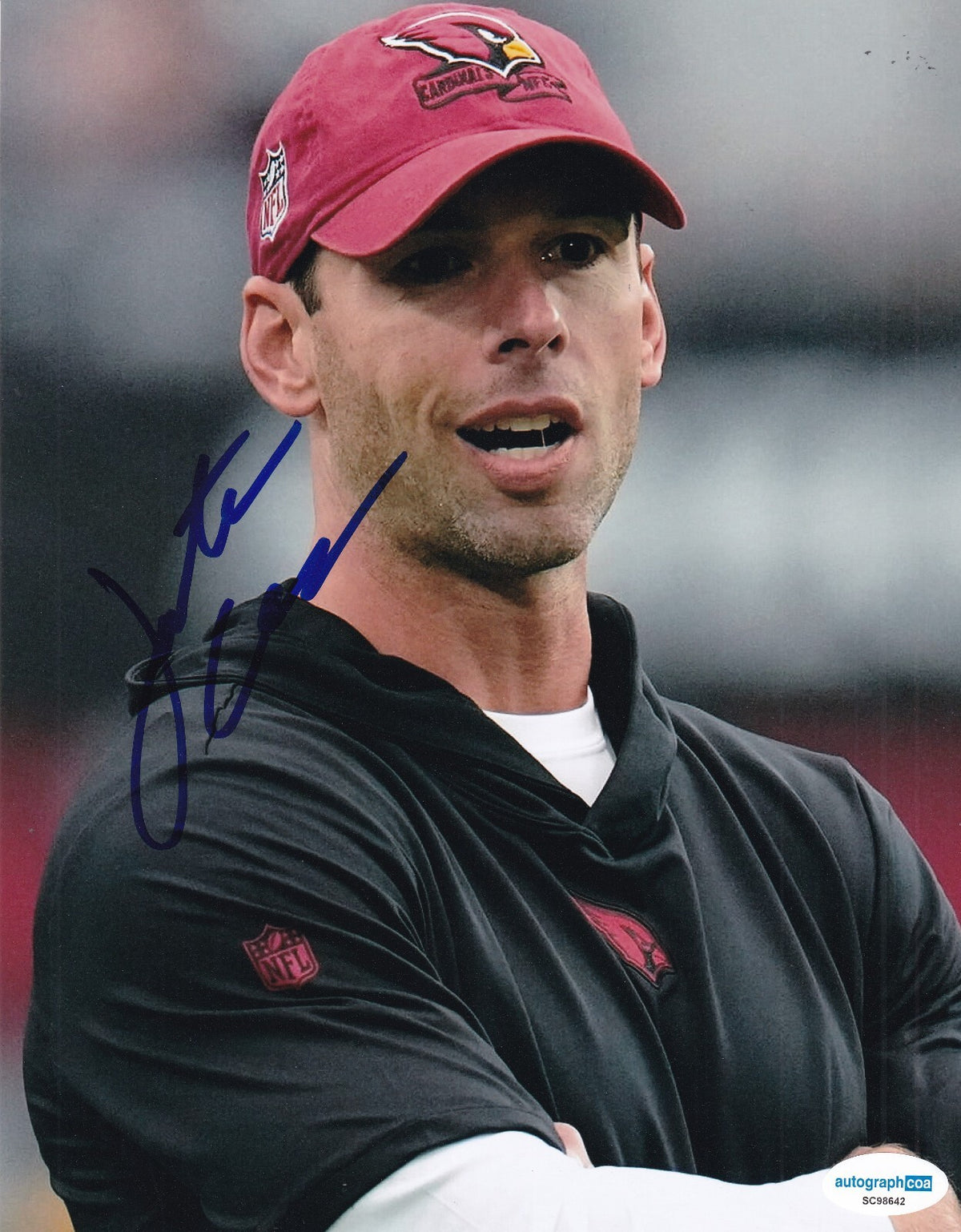 JONATHAN GANNON signed (ARIZONA CARDINALS) football 8X10 photo ACOA SC98642