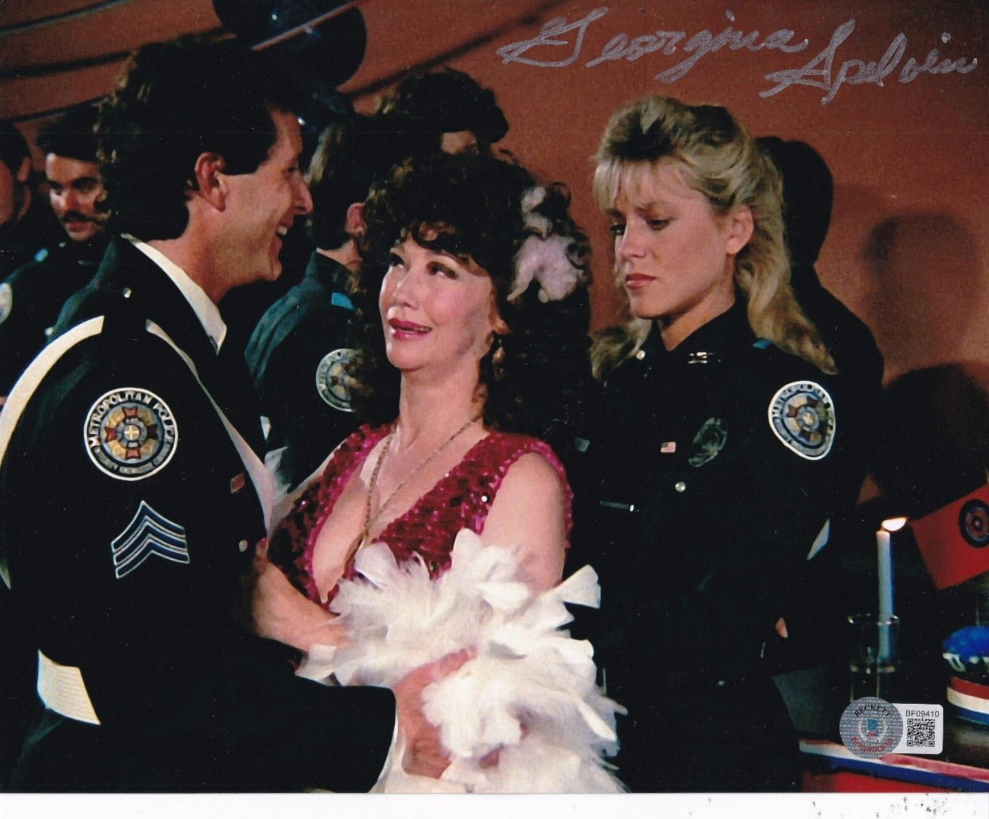GEORGINA SPELVIN signed (POLICE ACADEMY) Movie 8X10 photo BECKETT BAS BF09410