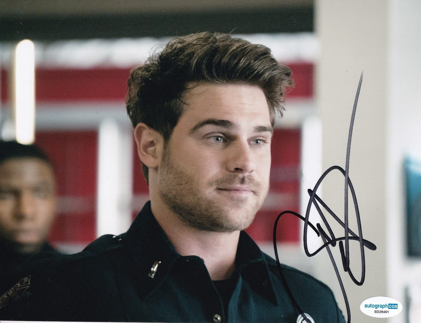 GREY DAMON signed (STATION 19) Jack Gibson 8X10 photo ACOA SD29461