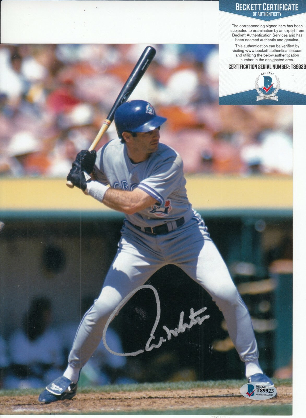 PAUL MOLITOR signed (TORONTO BLUE JAYS) Baseball 8X10 photo BECKETT BAS T89923