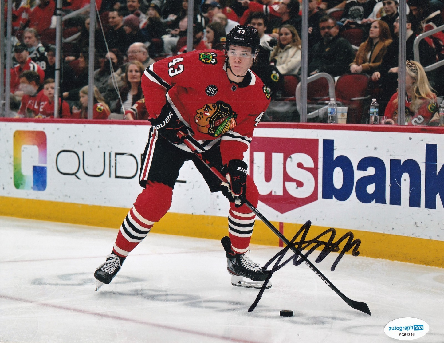 ALEX VLASIC signed (CHICAGO BLACKHAWKS) Hocket 8X10 photo ACOA SC51856