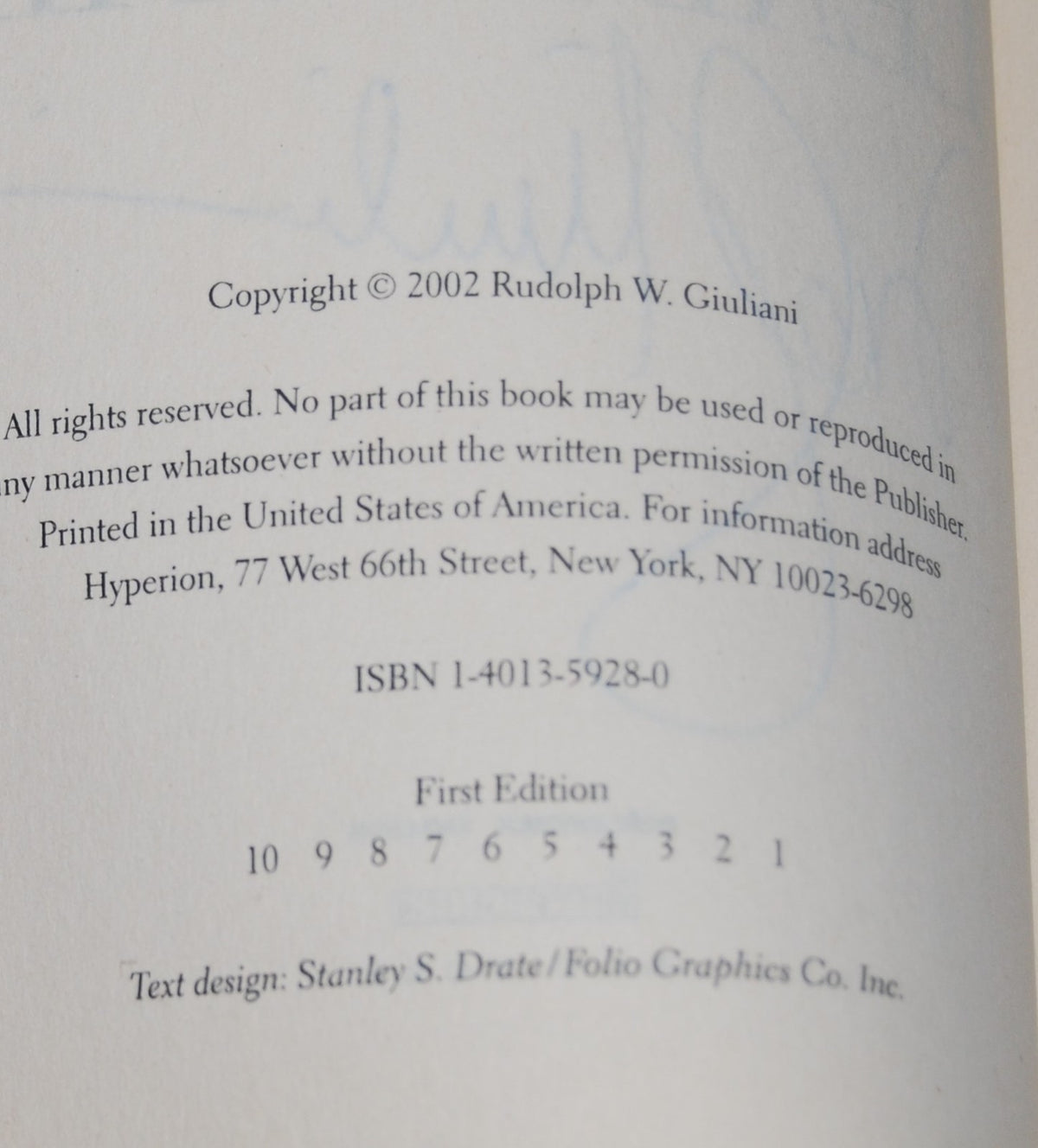 RUDY GIULIANI signed (LEADERSHIP) 1ST EDITION BOOK (NEW YORK MAYOR 9-11) W/COA