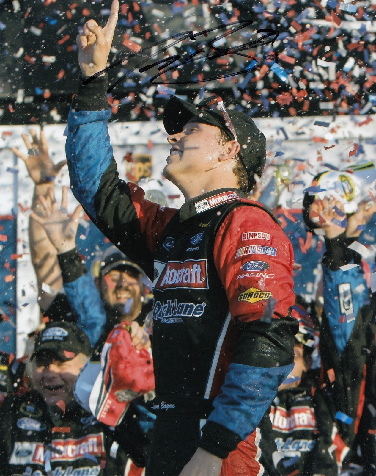 TREVOR BAYNE signed (NASCAR RACING CHAMPION) *DAYTONA 500* 8X10 photo W/COA #2