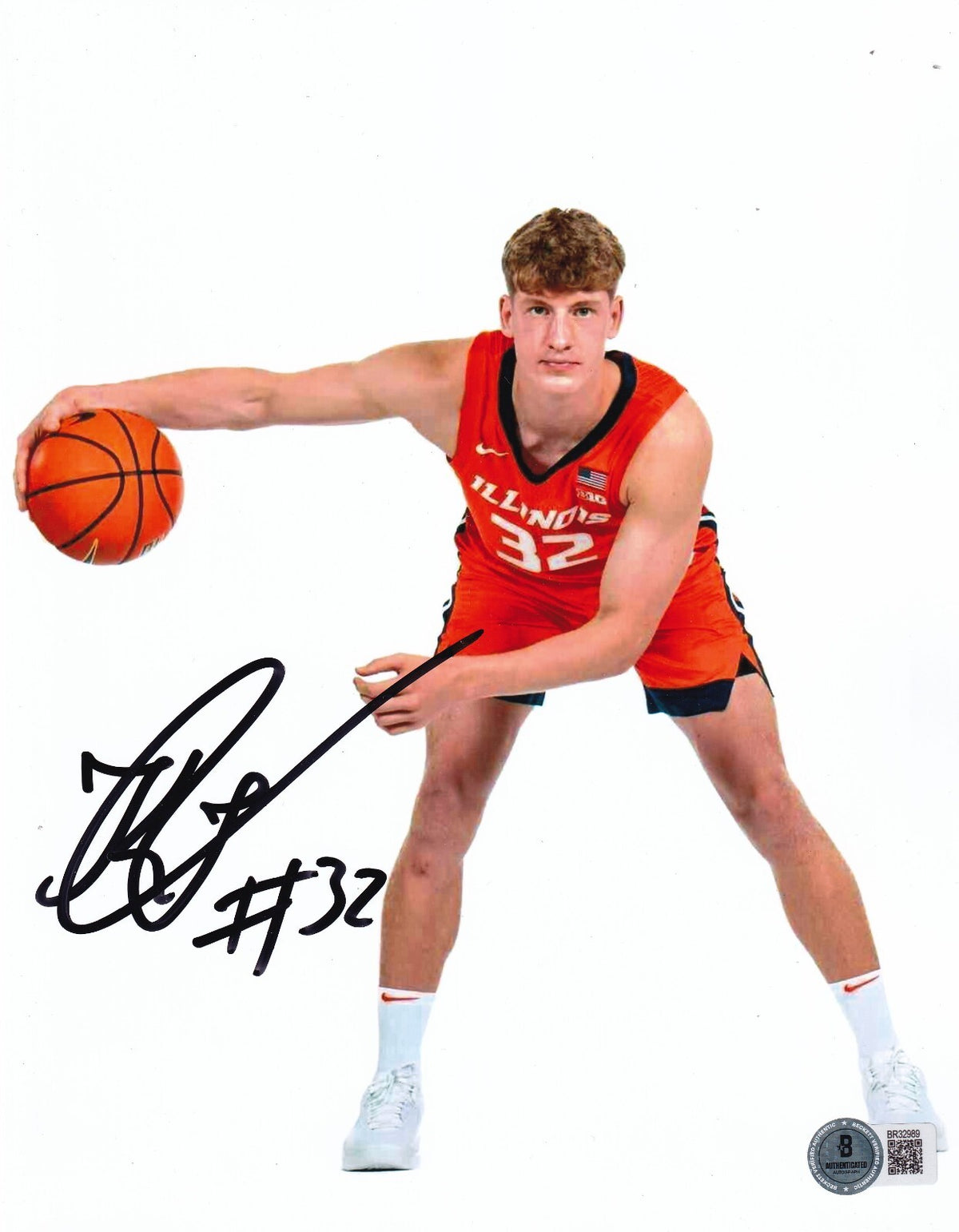 KASPARAS JAKUCIONIS signed (ILLINOIS FIGHTING ILLINI) 8X10 photo BECKETT BR32989
