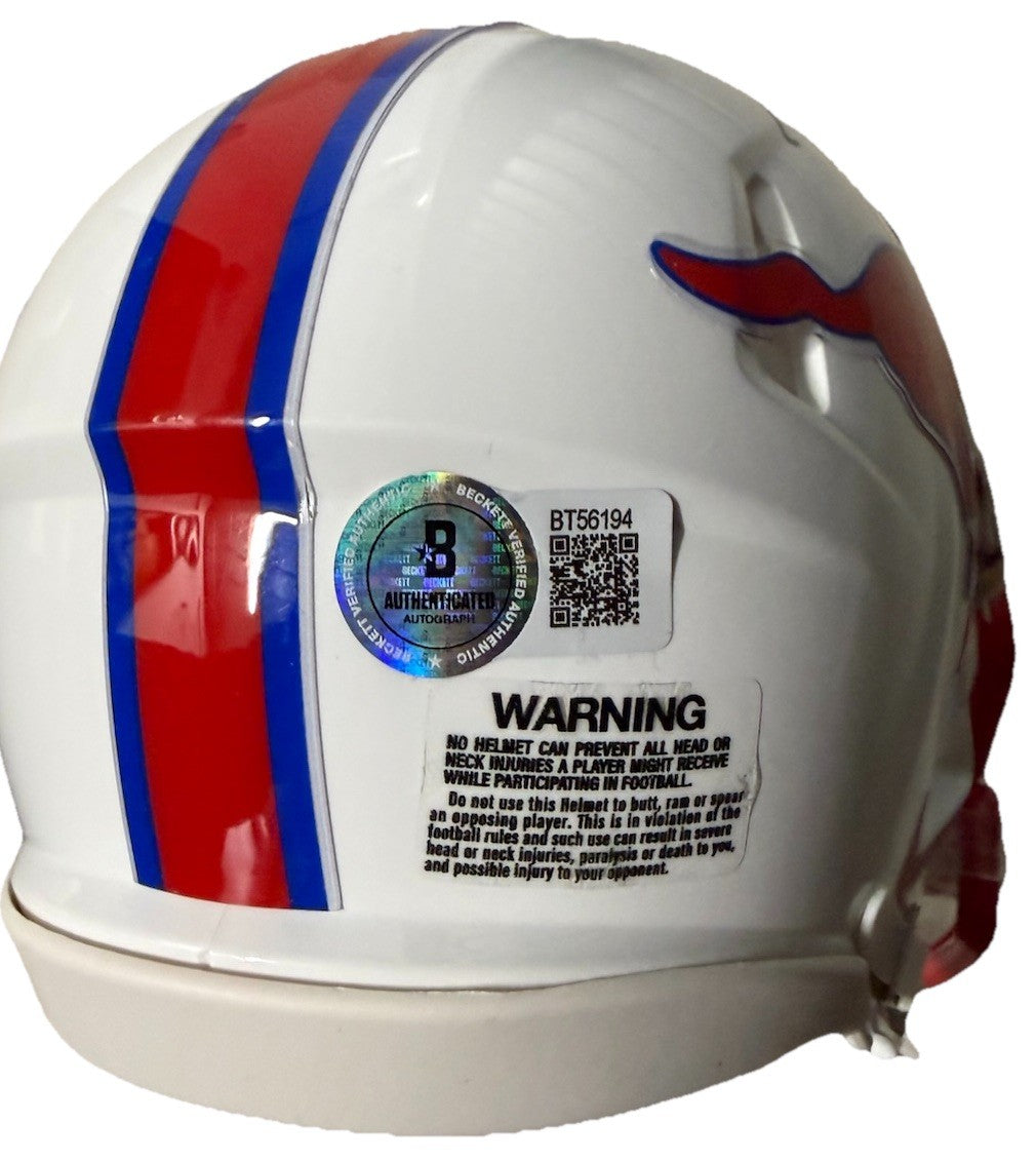 BRYSON DECHAMBEAU signed (Southern Methodist) SMU mini helmet BECKETT BT56194